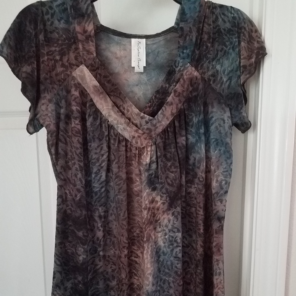 PerSeption Concept Women Poly Short Sleeve Size S